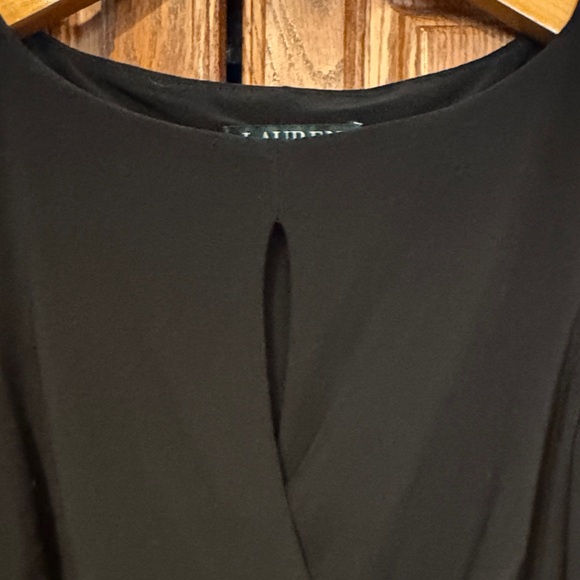 Ralph Lauren Elegant Black Cold Shoulder Dress with fancy draped sleevesLike New - Picture 3 of 6